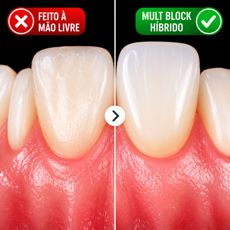 Planejamento digital de peça odontológica fresada comparado à resina feita à mão livre