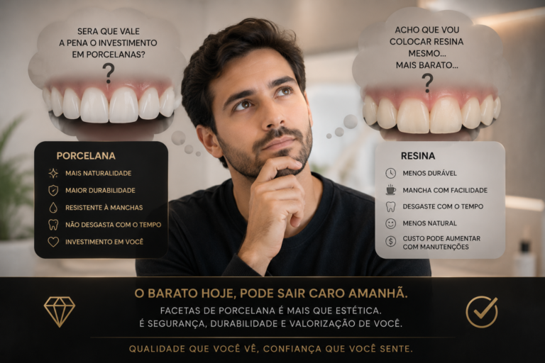 Paciente com sorriso natural após planejamento estético com facetas de porcelana em Campinas na Freitas Odontologia.
