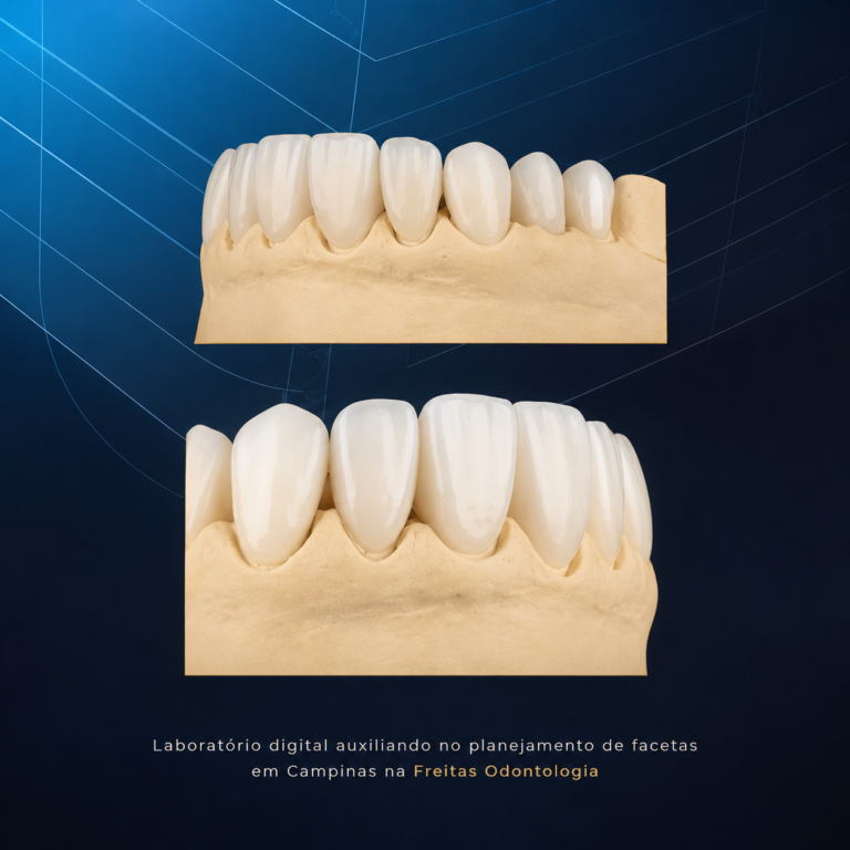 Laboratório digital auxiliando no planejamento de facetas em Campinas na Freitas Odontologia